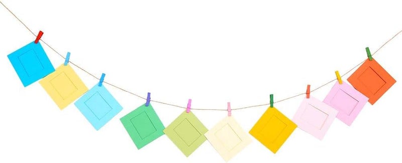 woobles Hanging Photo Frame,Photo Display Picture Frame Collage by Multi Photo Display with 10 Clips Photo Frame Picture Display Modern Home Decor + Color Clips - Image 2